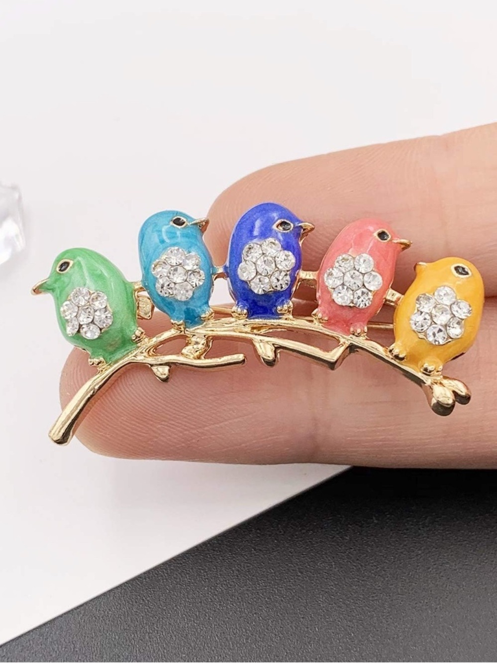 Cute Colorful Enamel Bird Brooch Pin - Picture 4 of 9